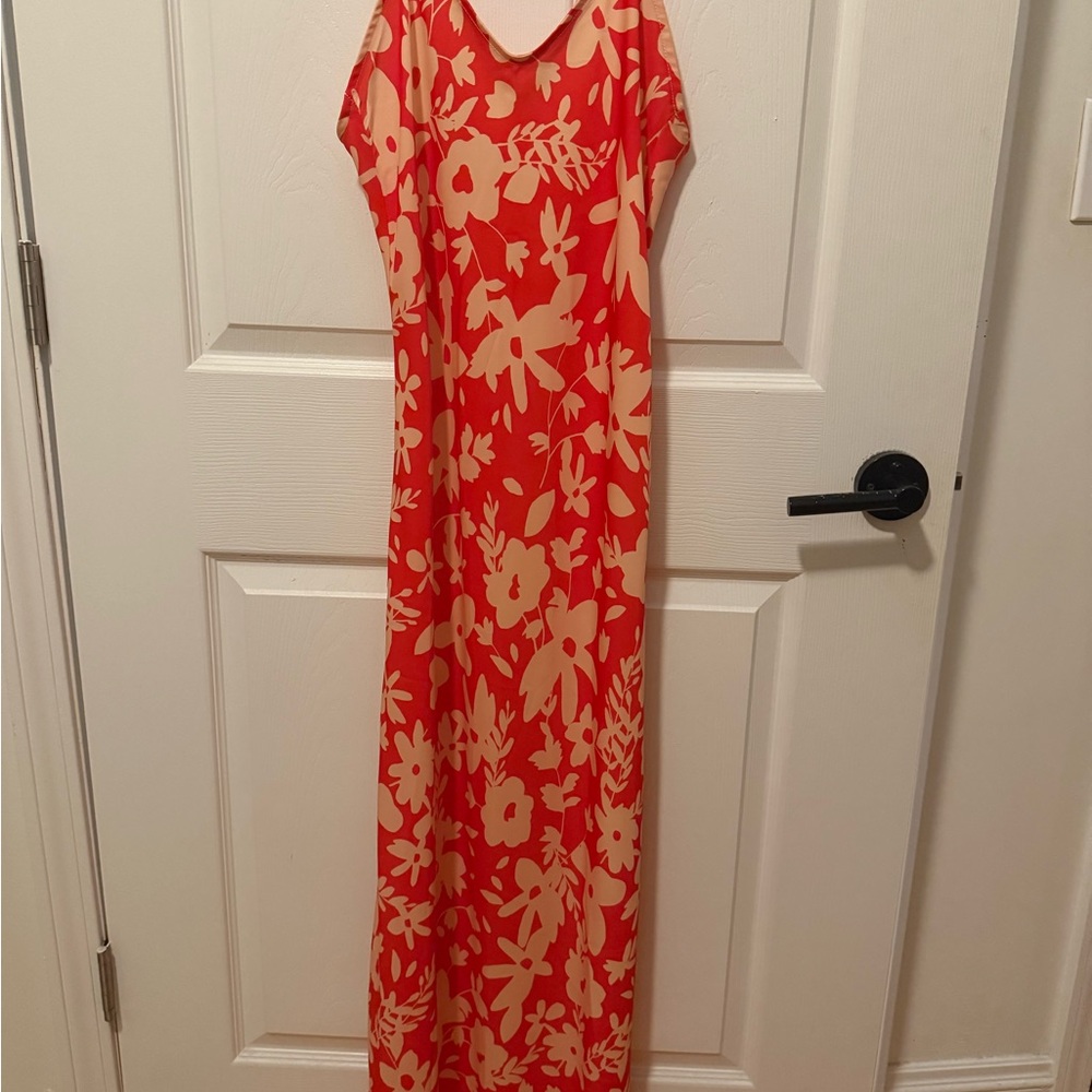 RESA Red and Cream Floral Maxi Dress